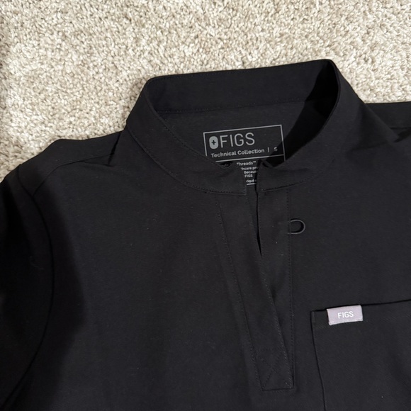 Figs Classic Black Zip-Up Jacket - Picture 2 of 2